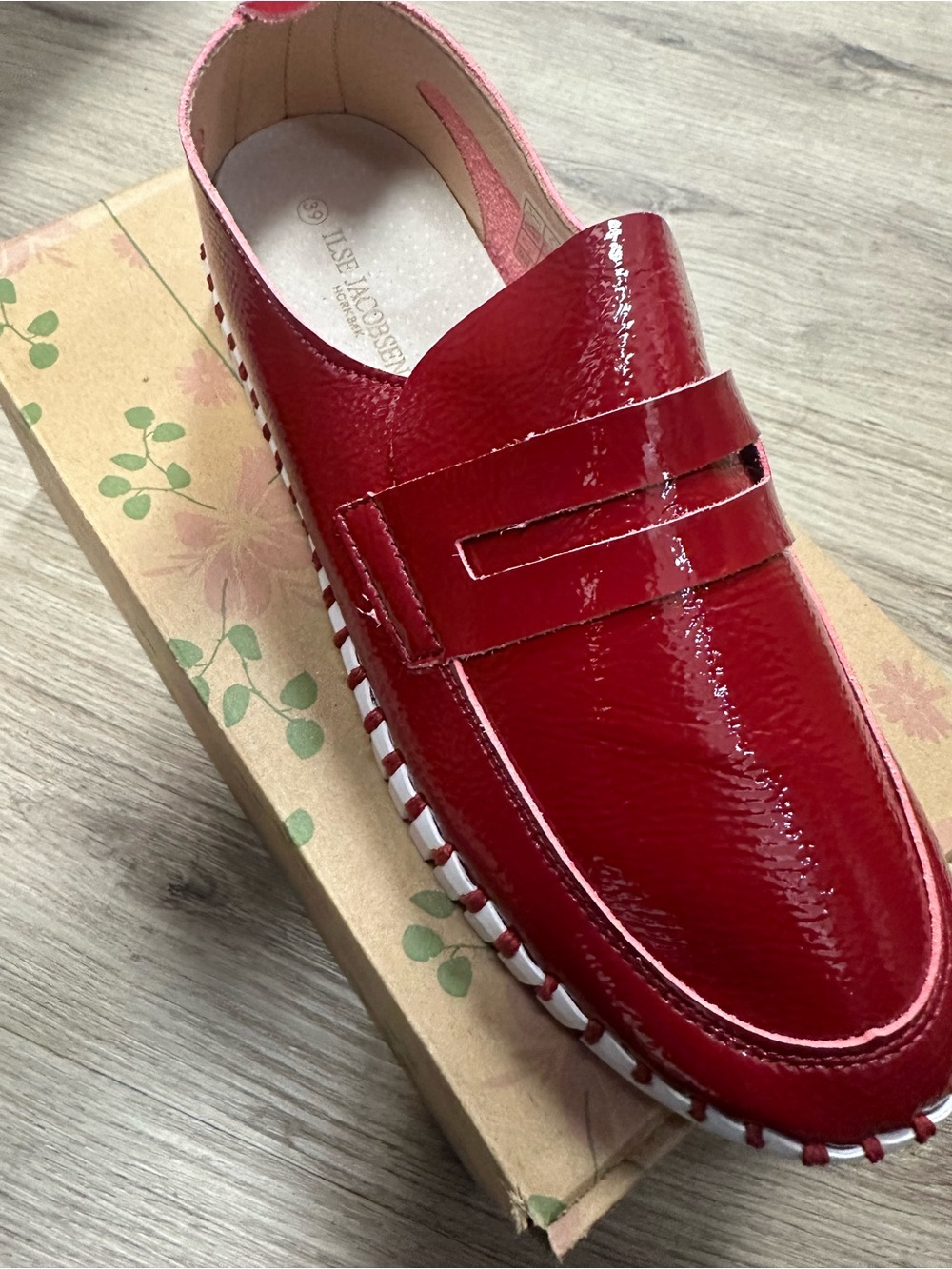 Ilse Jacobsen Latte Patterned Slip-On Loafers